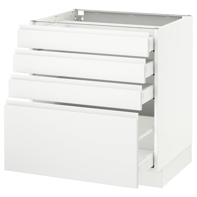 SEKTION Gabinete bajo 4 cajones, blanco Maximera/Voxtorp blanco mate, 76x61x76 cm