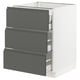 SEKTION Gabinete bajo 4 cajones, blanco Maximera/Voxtorp gris oscuro, 61x61x76 cm
