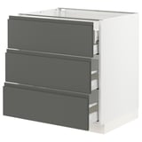 SEKTION Gabinete bajo 4 cajones, blanco Maximera/Voxtorp gris oscuro, 76x61x76 cm