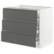 SEKTION Gabinete bajo 4 cajones, blanco Maximera/Voxtorp gris oscuro, 91x61x76 cm