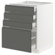 SEKTION Gabinete bajo 4 cajones, blanco Maximera/Voxtorp gris oscuro, 61x61x76 cm