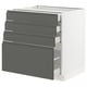 SEKTION Gabinete bajo 4 cajones, blanco Maximera/Voxtorp gris oscuro, 76x61x76 cm