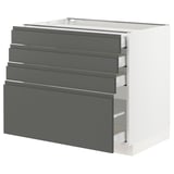 SEKTION Gabinete bajo 4 cajones, blanco Maximera/Voxtorp gris oscuro, 91x61x76 cm