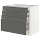 SEKTION Gabinete bajo 4 cajones, blanco Maximera/Voxtorp gris oscuro, 91x61x76 cm
