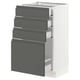 SEKTION Gabinete bajo 4 cajones, blanco Maximera/Voxtorp gris oscuro, 46x37x76 cm