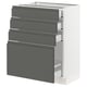 SEKTION Gabinete bajo 4 cajones, blanco Maximera/Voxtorp gris oscuro, 61x37x76 cm