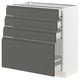 SEKTION Gabinete bajo 4 cajones, blanco Maximera/Voxtorp gris oscuro, 76x37x76 cm