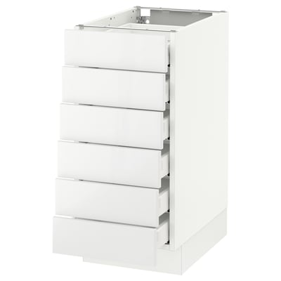 SEKTION Gabinete bajo 6 cajones, blanco Maximera/Ringhult blanco, 38x61x76 cm