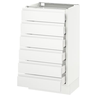SEKTION Gabinete bajo 6 cajones, blanco Maximera/Voxtorp blanco mate, 46x37x76 cm