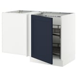 SEKTION Gabinete bajo esq 1 puerta acc ext, blanco Axstad/mate azul, 127x61x76 cm