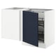SEKTION Gabinete bajo esq 1 puerta acc ext, blanco Axstad/mate azul, 127x61x76 cm