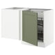 SEKTION Gabinete bajo esq 1 puerta acc ext, blanco/Axstad verde grisáceo, 127x61x76 cm