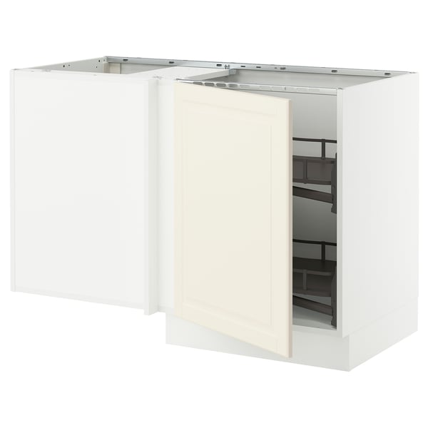 SEKTION Gabinete bajo esq 1 puerta acc ext, blanco/Bodbyn hueso, 127x61x76 cm
