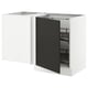 SEKTION Gabinete bajo esq 1 puerta acc ext, blanco/Nickebo Carbón mate, 127x61x76 cm