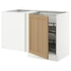 SEKTION Gabinete bajo esq 1 puerta acc ext, blanco/Vedhamn roble, 127x61x76 cm