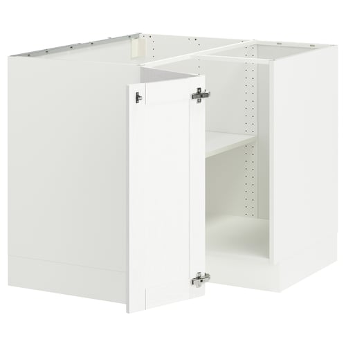 SEKTION Gabinete bajo esquina c/ estante, blanco Enköping/blanco efecto madera, 97x61x76 cm