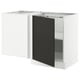 SEKTION Gabinete bajo esquina c/ estante, blanco/Nickebo Carbón mate, 127x61x76 cm