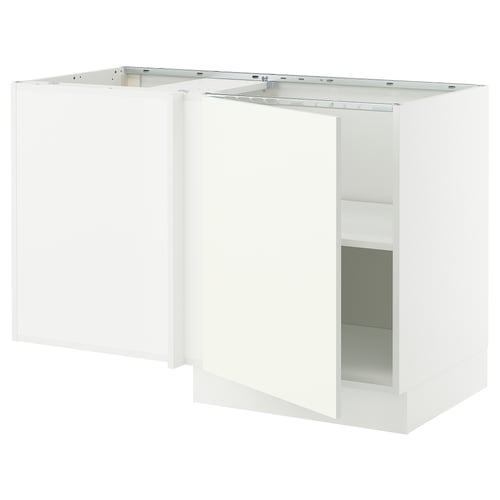 SEKTION Gabinete bajo esquina c/ estante, blanco/Vallstena blanco, 127x61x76 cm