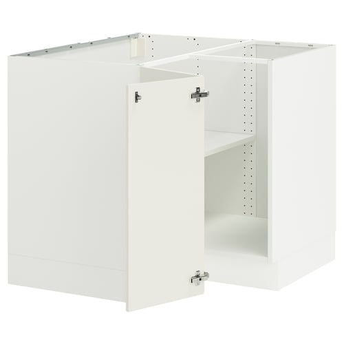 SEKTION Gabinete bajo esquina c/ estante, blanco/Veddinge blanco, 97x61x76 cm