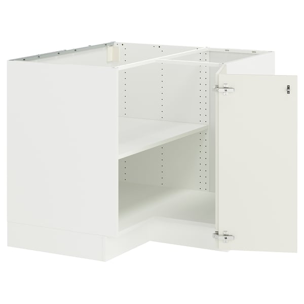 SEKTION Gabinete bajo esquina c/ estante, blanco/Veddinge blanco, 97x61x76 cm