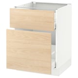 SEKTION Gabinete bajo extraíble 1 cajón, blanco Maximera/Askersund efecto fresno claro, 61x61x76 cm