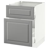 SEKTION Gabinete bajo extraíble 1 cajón, blanco Maximera/Bodbyn gris, 61x61x76 cm