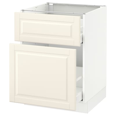 SEKTION Gabinete bajo extraíble 1 cajón, blanco Maximera/Bodbyn hueso, 61x61x76 cm