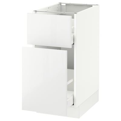 SEKTION Gabinete bajo extraíble 1 cajón, blanco Maximera/Ringhult blanco, 38x61x76 cm