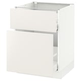 SEKTION Gabinete bajo extraíble 1 cajón, blanco Maximera/Veddinge blanco, 61x61x76 cm