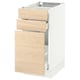 SEKTION Gabinete bajo extraíble 2 cajones, blanco Maximera/Askersund efecto fresno claro, 38x61x76 cm