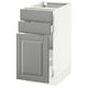 SEKTION Gabinete bajo extraíble 2 cajones, blanco Maximera/Bodbyn gris, 38x61x76 cm