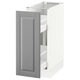 SEKTION Gabinete bajo extraíble, blanco/Bodbyn gris, 31x61x76 cm