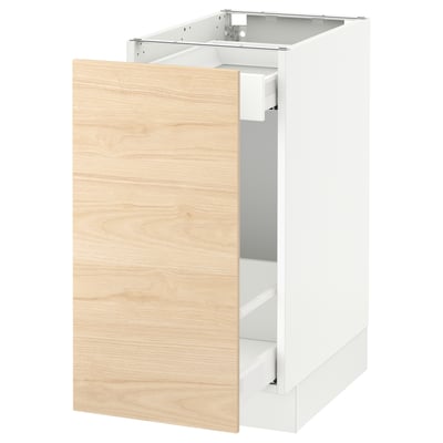 SEKTION Gabinete bajo extraíble, blanco Maximera/Askersund efecto fresno claro, 38x61x76 cm