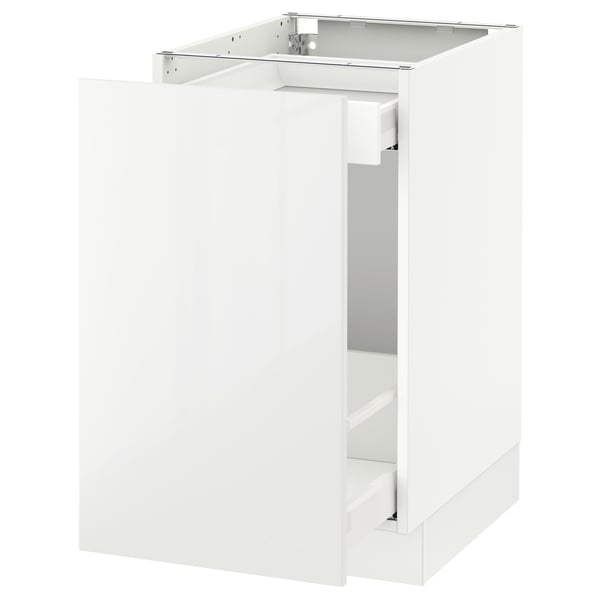 SEKTION Gabinete bajo extraíble, blanco Maximera/Ringhult blanco, 46x61x76 cm