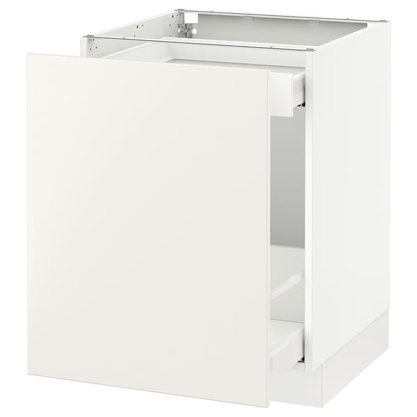 SEKTION Gabinete bajo extraíble, blanco Maximera/Veddinge blanco, 61x61x76 cm