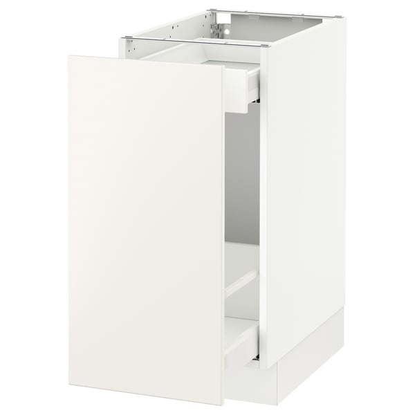 SEKTION Gabinete bajo extraíble, blanco Maximera/Veddinge blanco, 38x61x76 cm