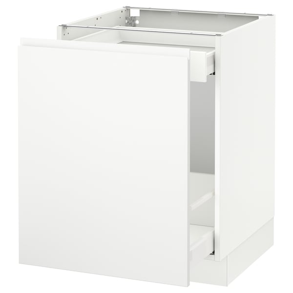 SEKTION Gabinete bajo extraíble, blanco Maximera/Voxtorp blanco mate, 61x61x76 cm
