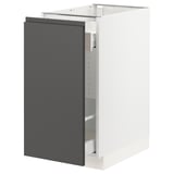 SEKTION Gabinete bajo extraíble, blanco Maximera/Voxtorp gris oscuro, 38x61x76 cm