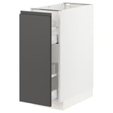 SEKTION Gabinete bajo extraíble, blanco/Voxtorp gris oscuro, 31x61x76 cm