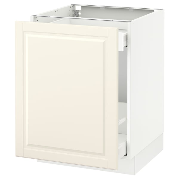 SEKTION Gabinete bajo p/bote basura 1 prta, blanco Maximera/Bodbyn hueso, 61x61x76 cm