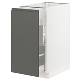 SEKTION Gabinete bajo p/bote basura 1 prta, blanco Maximera/Voxtorp gris oscuro, 38x61x76 cm