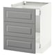 SEKTION Gabinete bajo p/bote basura 2 cjns, blanco Maximera/Bodbyn gris, 61x61x76 cm