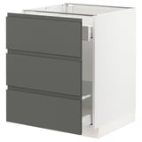 SEKTION Gabinete bajo p/bote basura 2 cjns, blanco Maximera/Voxtorp gris oscuro, 61x61x76 cm