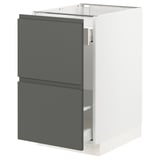SEKTION Gabinete bajo p/ bote basura, blanco Maximera/Voxtorp gris oscuro, 46x61x76 cm