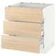 SEKTION Gabinete bajo p/parrilla 3 cajones, blanco Maximera/Askersund efecto fresno claro, 76x61x76 cm