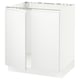 SEKTION Gabinete bajo p/ tarja 2 puertas, blanco/Voxtorp blanco mate, 76x61x76 cm
