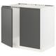 SEKTION Gabinete bajo p/ tarja 2 puertas, blanco/Voxtorp gris oscuro, 91x61x76 cm