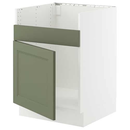SEKTION Gabinete bajo p/tarja HAVSEN, blanco/Axstad verde grisáceo, 61x61x76 cm