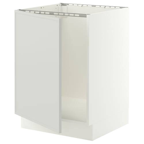 SEKTION Gabinete bajo para tarja, blanco/Aspudden gris claro, 61x61x76 cm