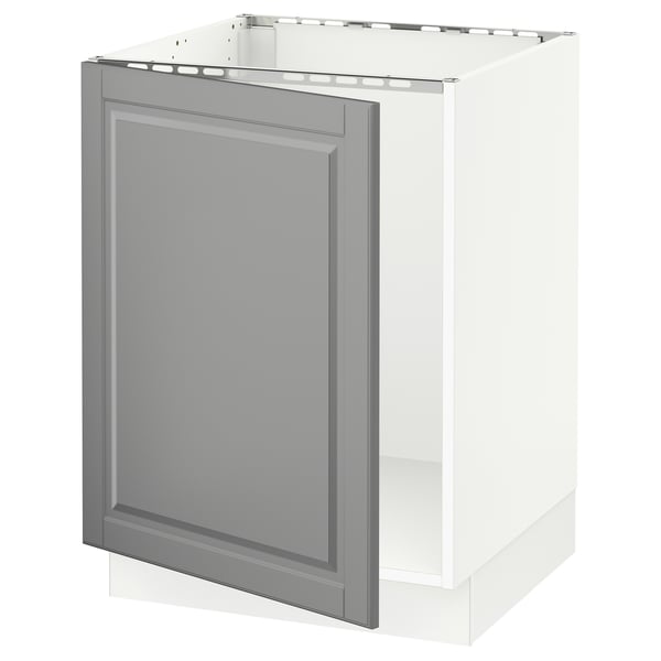 SEKTION Gabinete bajo para tarja, blanco/Bodbyn gris, 61x61x76 cm